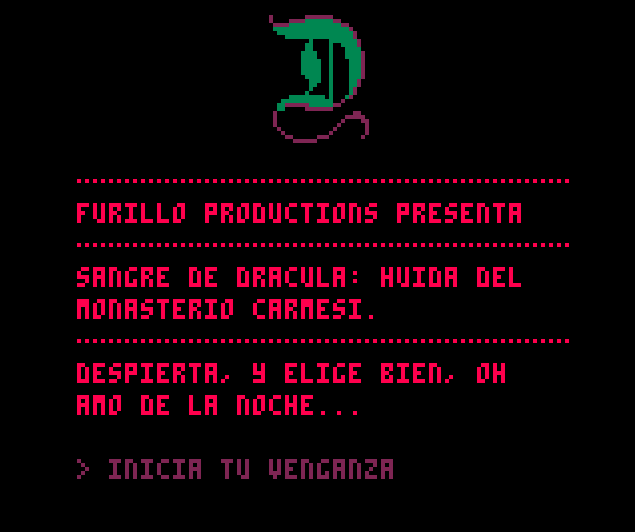 Screenshot 3 for Blood of Dracula (Pico-8 Choice Adventure)