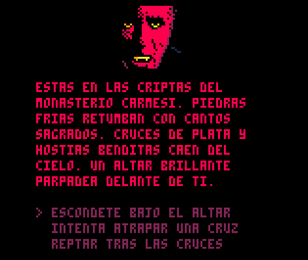 Screenshot 4 for Blood of Dracula (Pico-8 Choice Adventure)