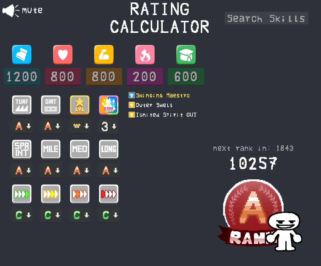 Screenshot 6 for Umamusume Rank/Rating Calculator