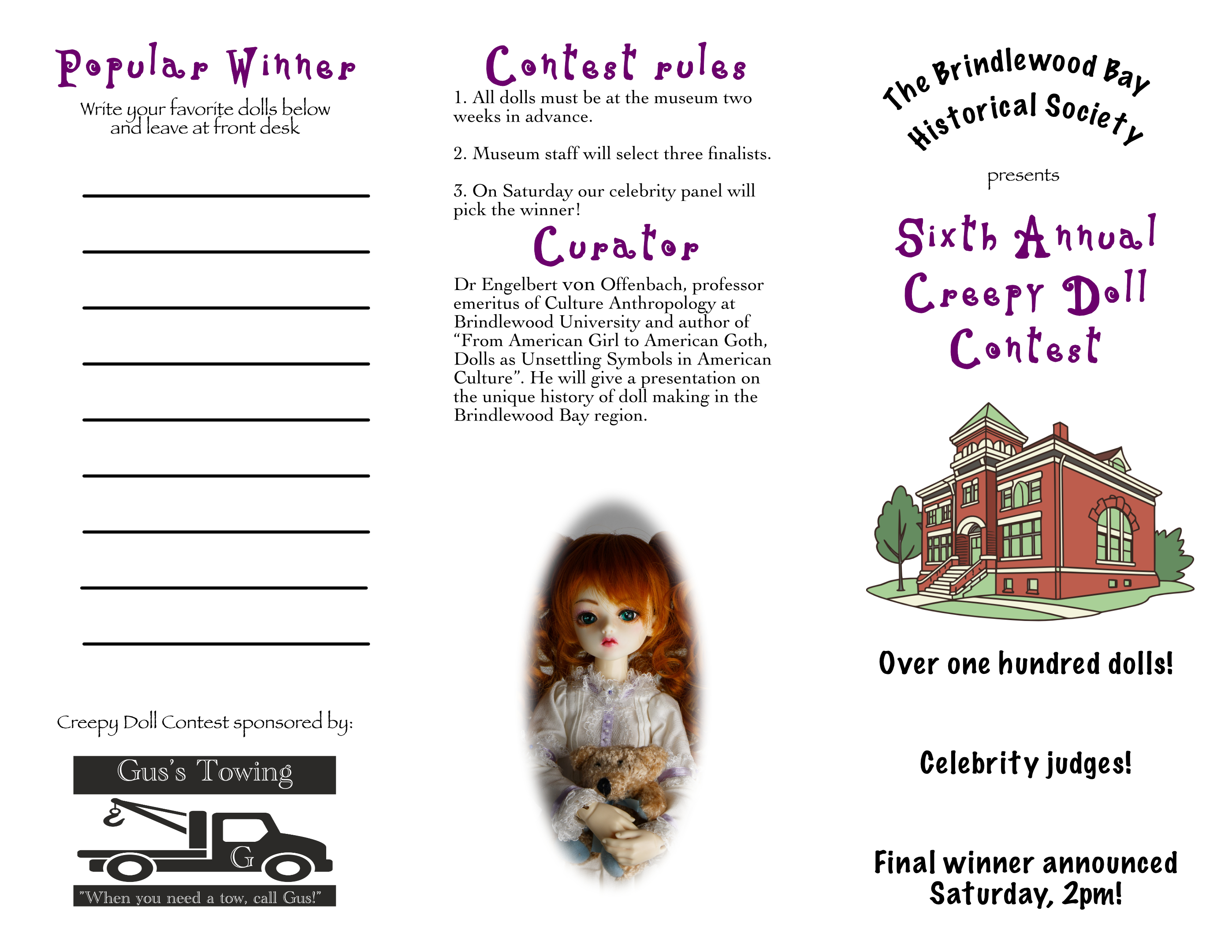 Screenshot 2 for The Brindlewood Historical Bay Society presents the Sixth Annual Creepy Doll Contest