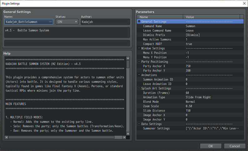 Kadajah's Battle Summon System for RPG Maker MZ by Kadajah