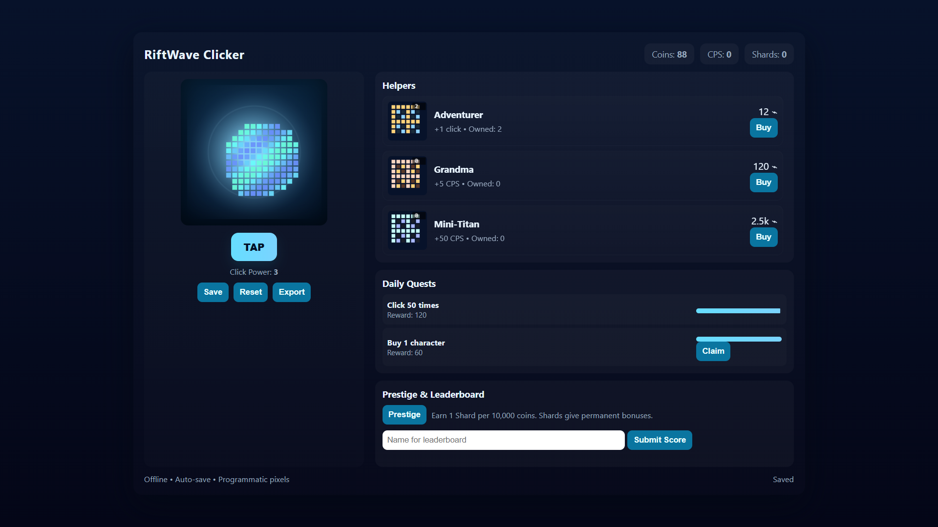 RiftWave Clicker Update 1.1 - RiftWave CLICKER by riftwavegamesorg