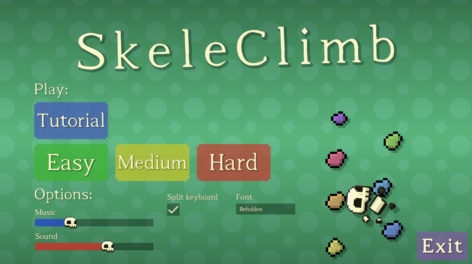 Skeleton Falling Simulation Game SkeleClimb by karlbrahn