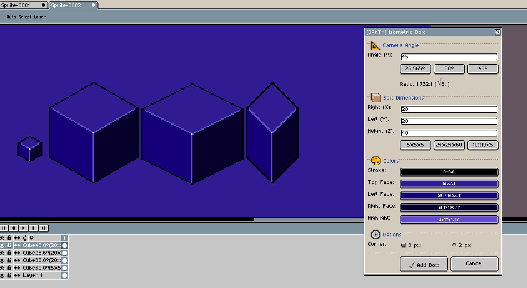 Screenshot 2 for Isometric Grid and Cube Generator for Aesprite