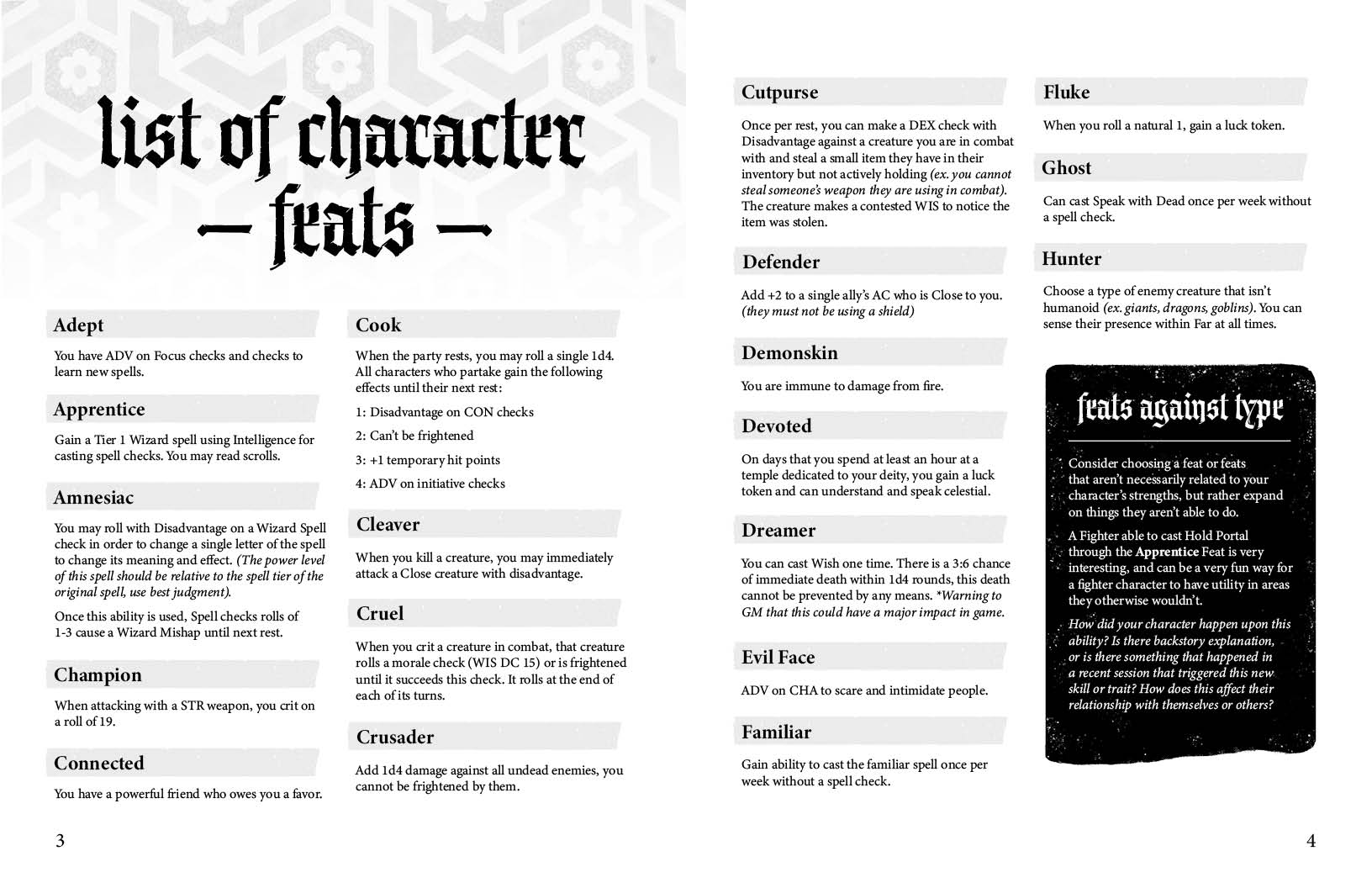 Screenshot 5 for Feats & Flaws for Shadowdark
