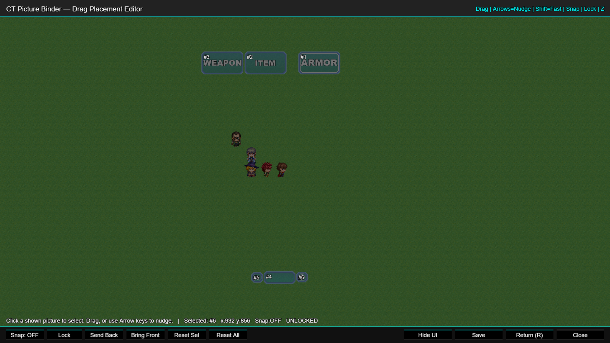 Screenshot 8 for RPG Maker MZ Plugin: CT Picture Event Binder – Clickable Picture & UI Buttons
