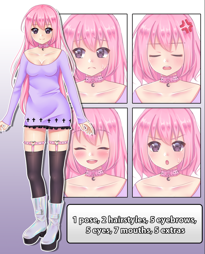 Visual Novel sprite #1 by Bianca Inácio