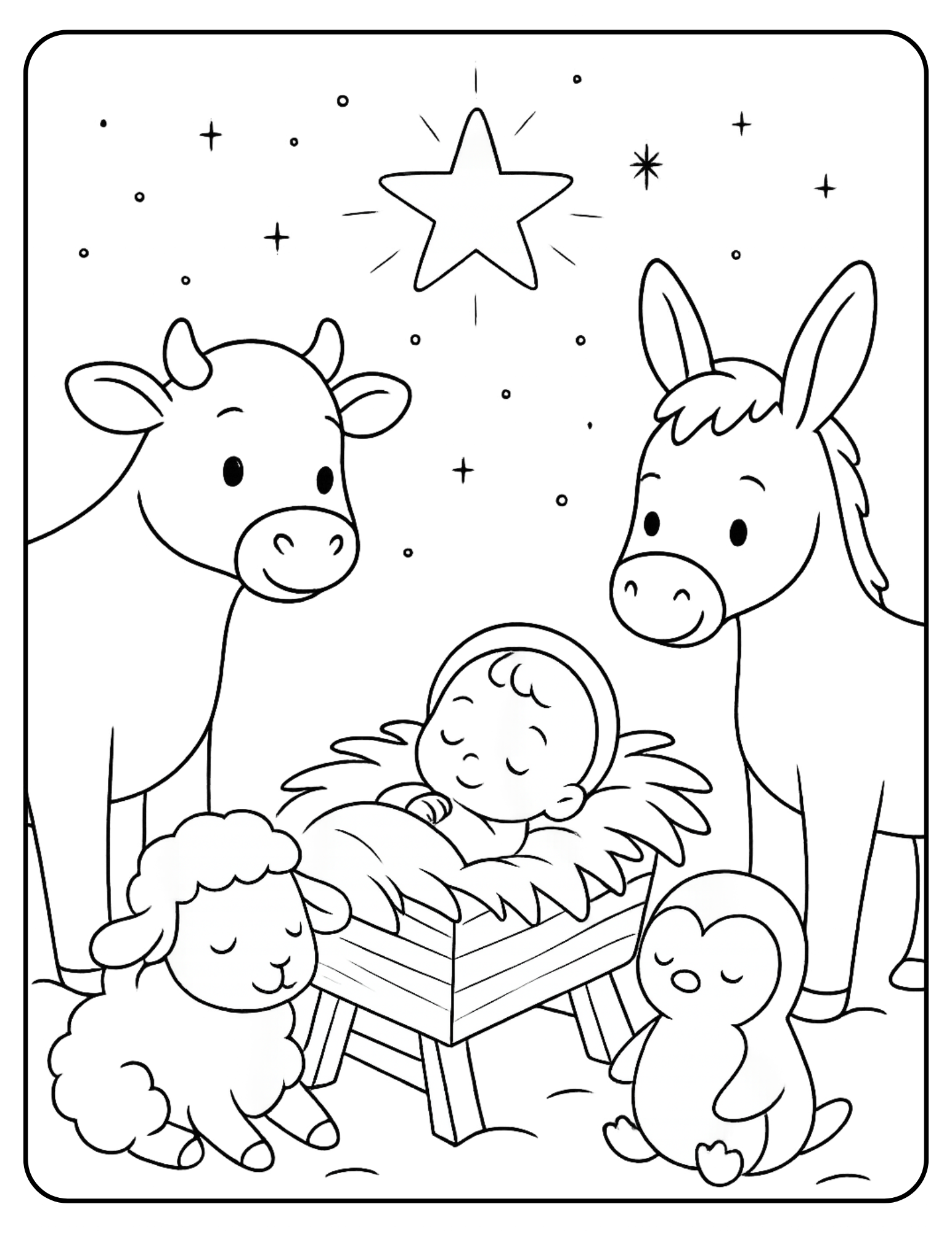 Christmas Coloring Pages for Kids (71-Page Printable PDF) | Cute & Easy ...