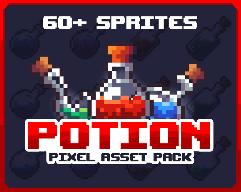 Potion Pixel Asset Pack V1 - 32x32 pixel asset pack by Helm3t