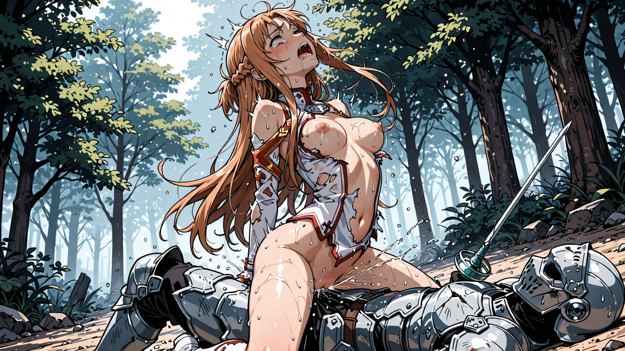 Screenshot 3 for The Knight Who Wouldn’t Let Go of Her Blade【R18 / AI Art Collection】(150 images)