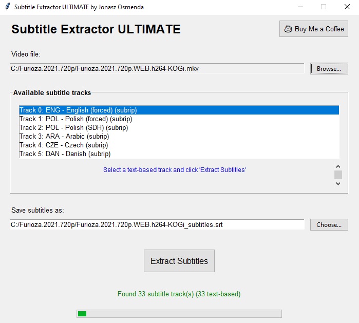 Screenshot 2 for SRT subtitles extractor