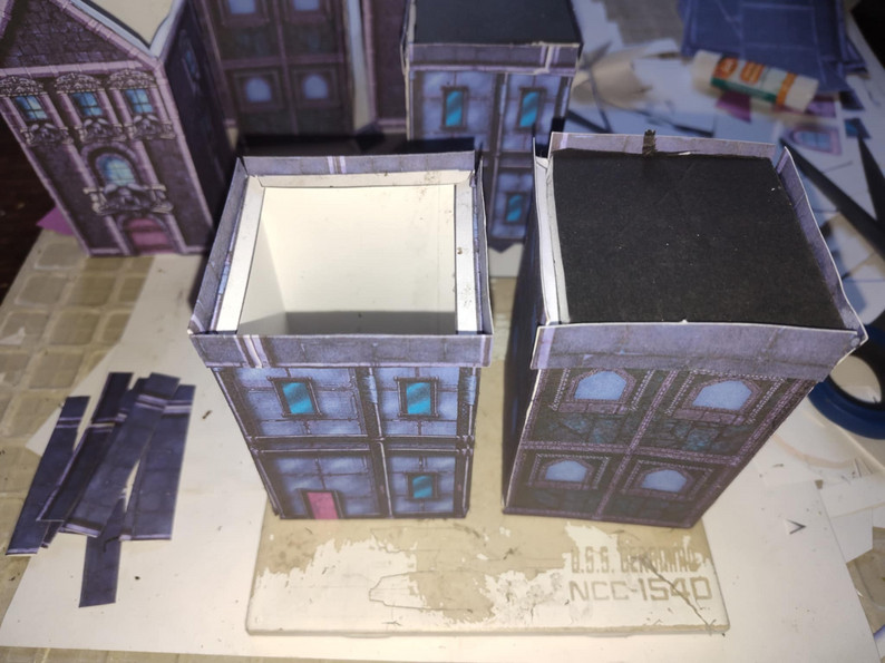 15mm Scale Grim Dark Buildings Fold and Play Paper Craft Terrain Set 1 ...