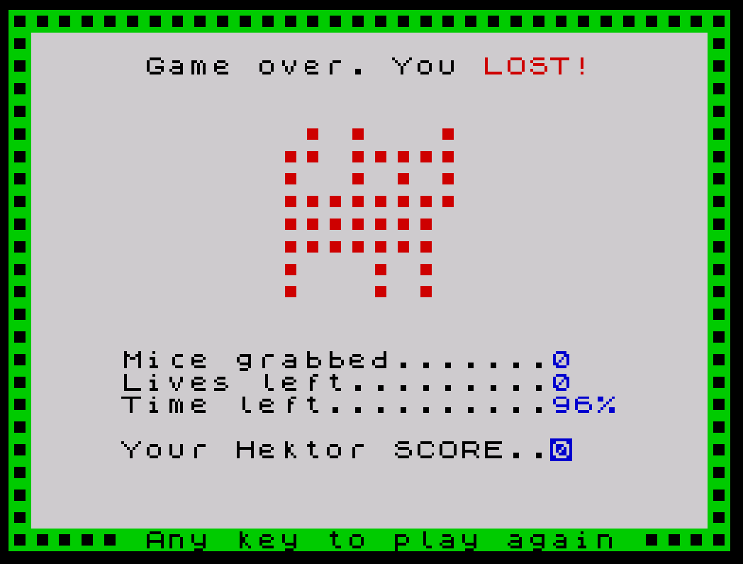 Screenshot 5 for The Hektor Game | For ZX Spectrum