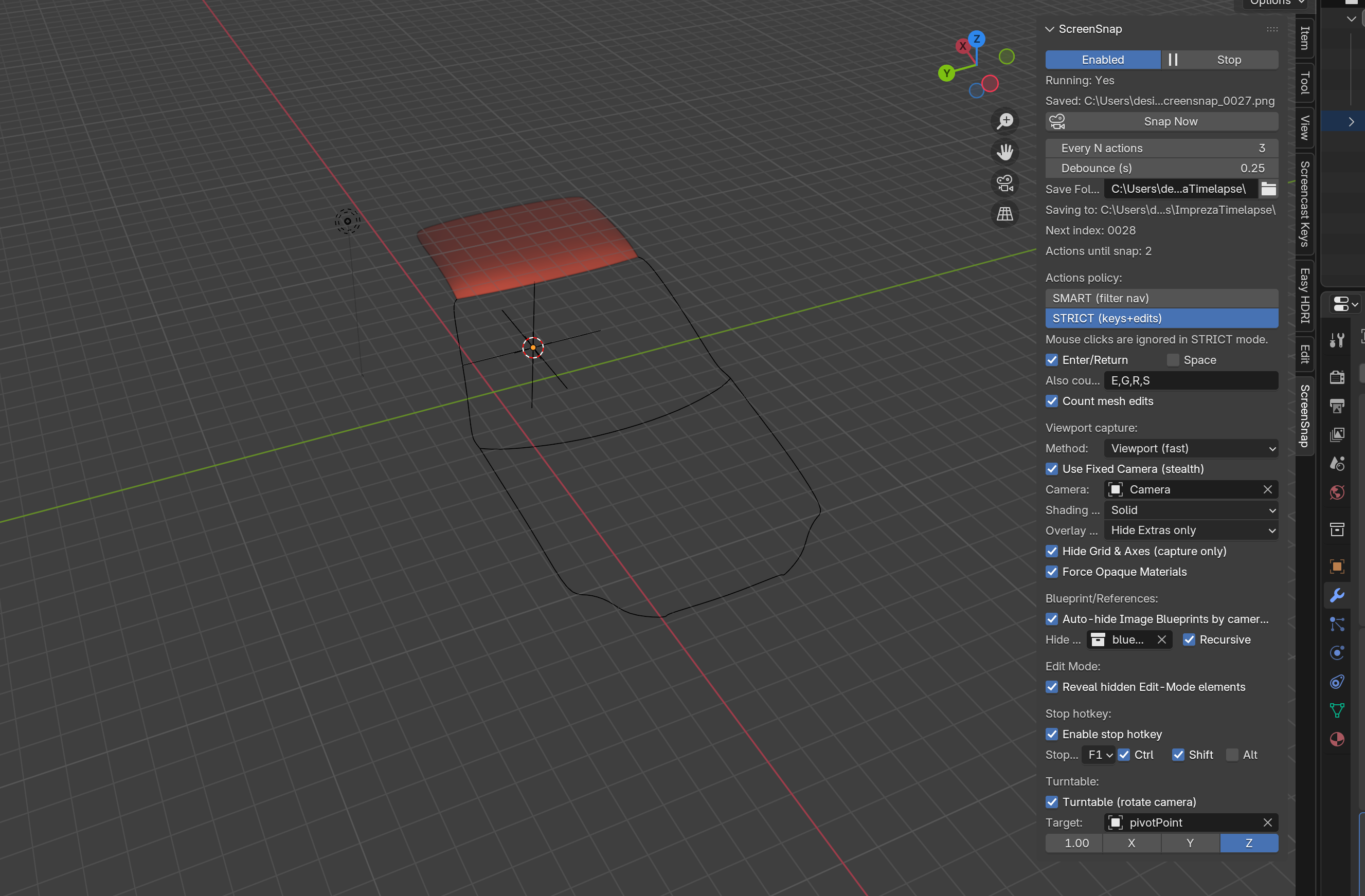 Screenshot 3 for ScreenSnap - Blender timelapse plugin