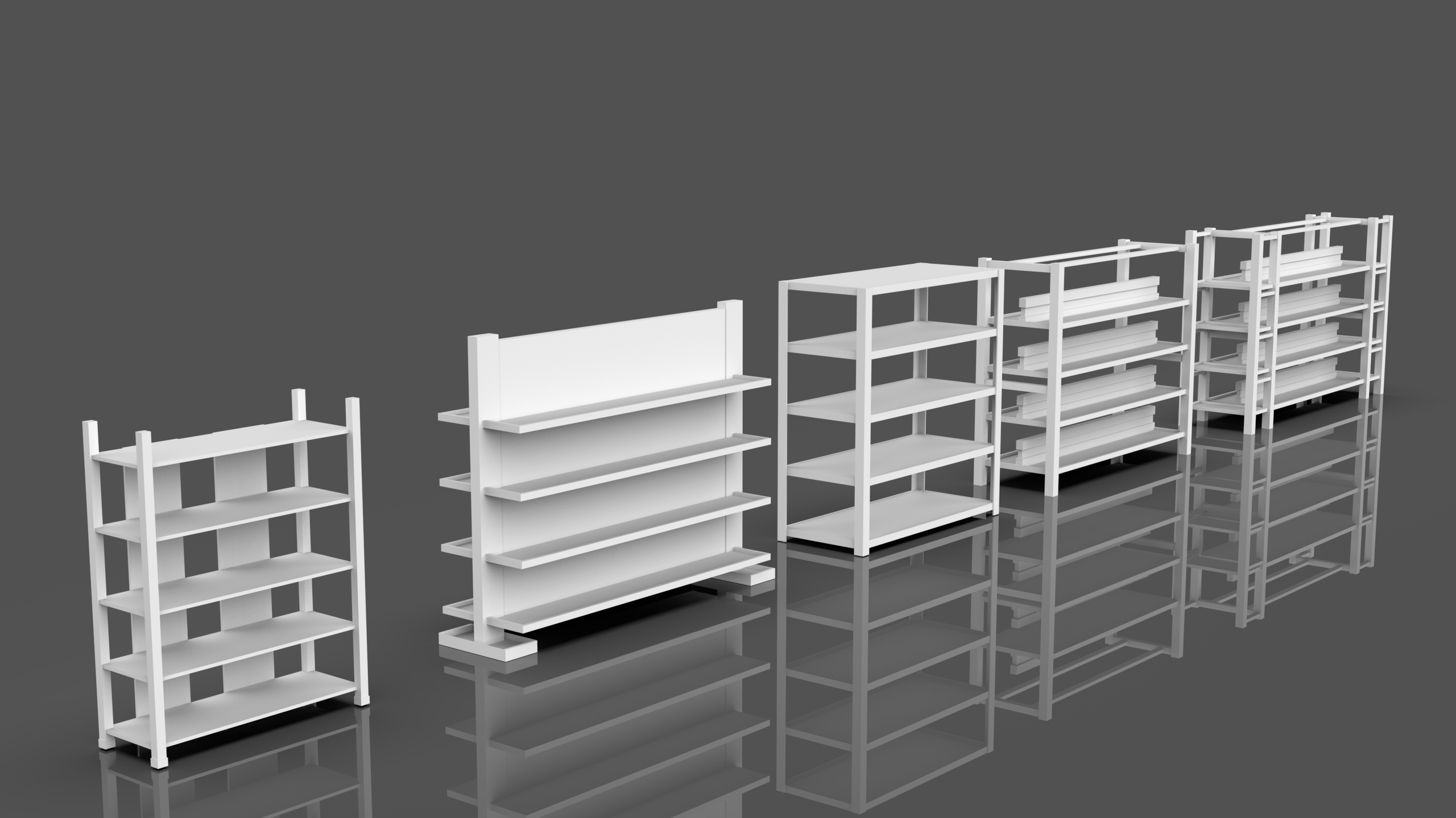 Poly Block Storage Low Poly Storage Racks Pack - 1 - Untextured by poly.alchemist