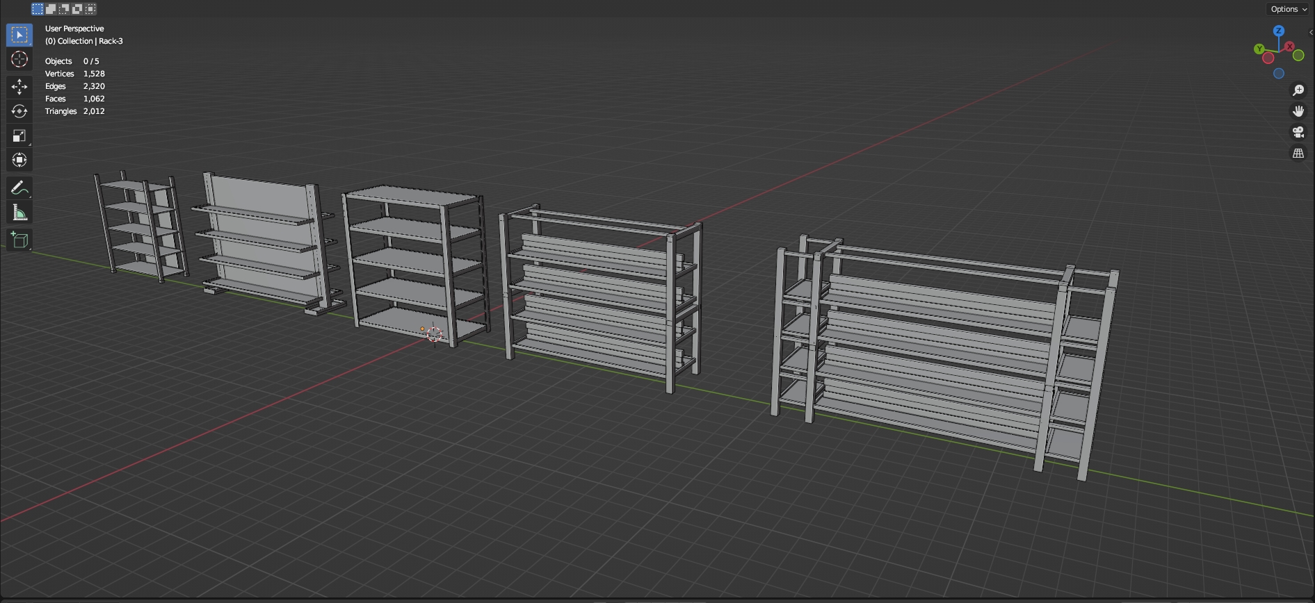 Poly Block Storage Low Poly Storage Racks Pack - 1 - Untextured by poly.alchemist