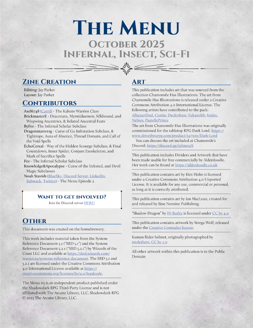 Screenshot 3 for The Menu #05 - October 2025