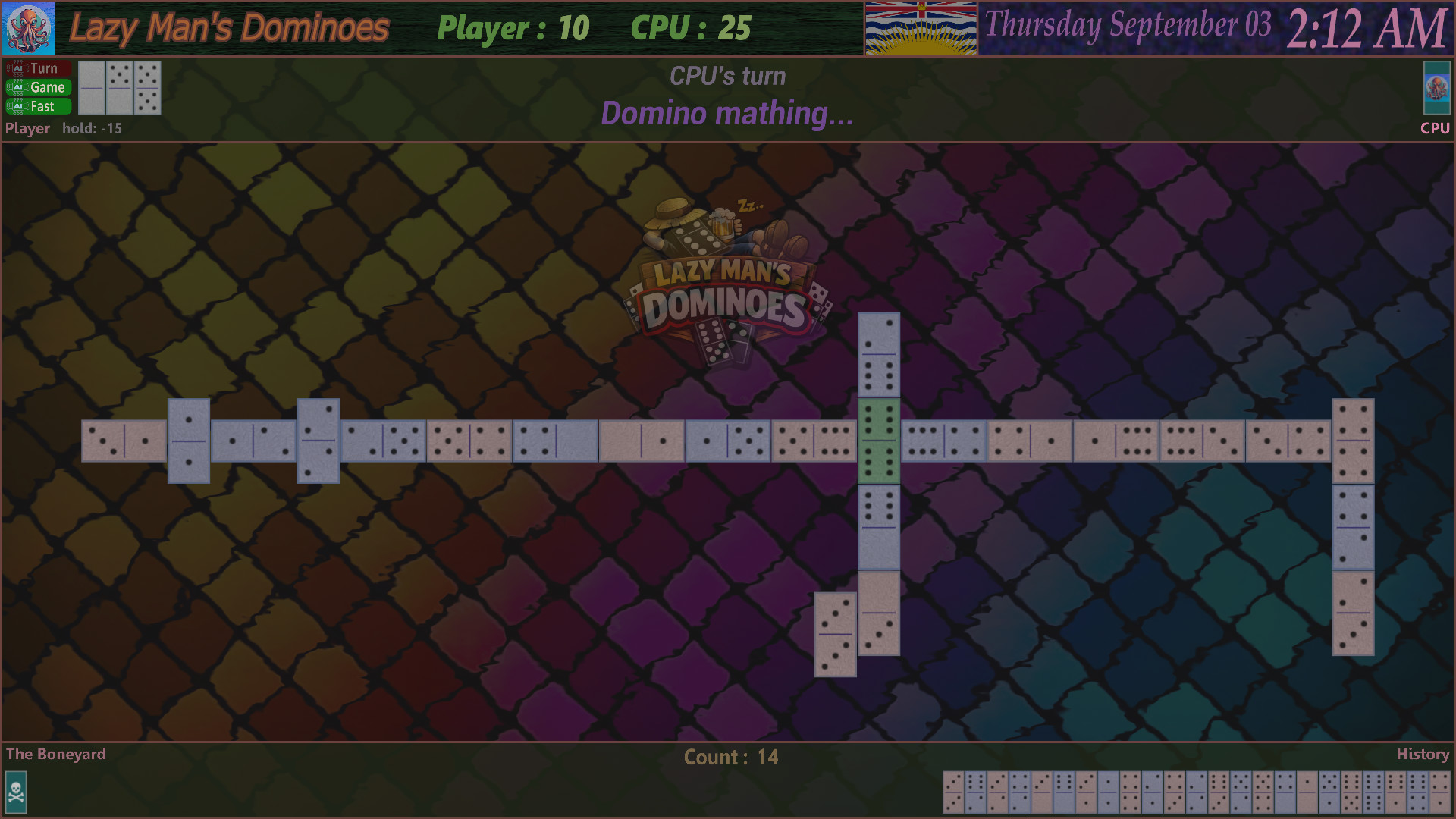 Screenshot 2 for Lazy Man's Dominoes (Classic Game)
