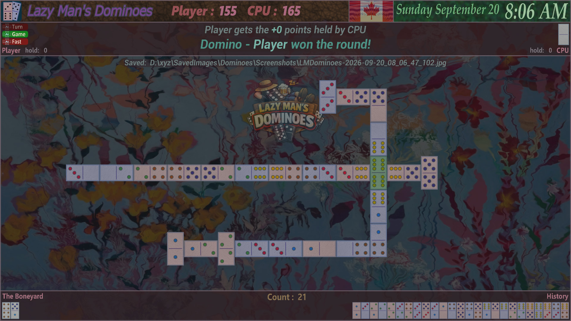 Screenshot 3 for Lazy Man's Dominoes (Classic Game)