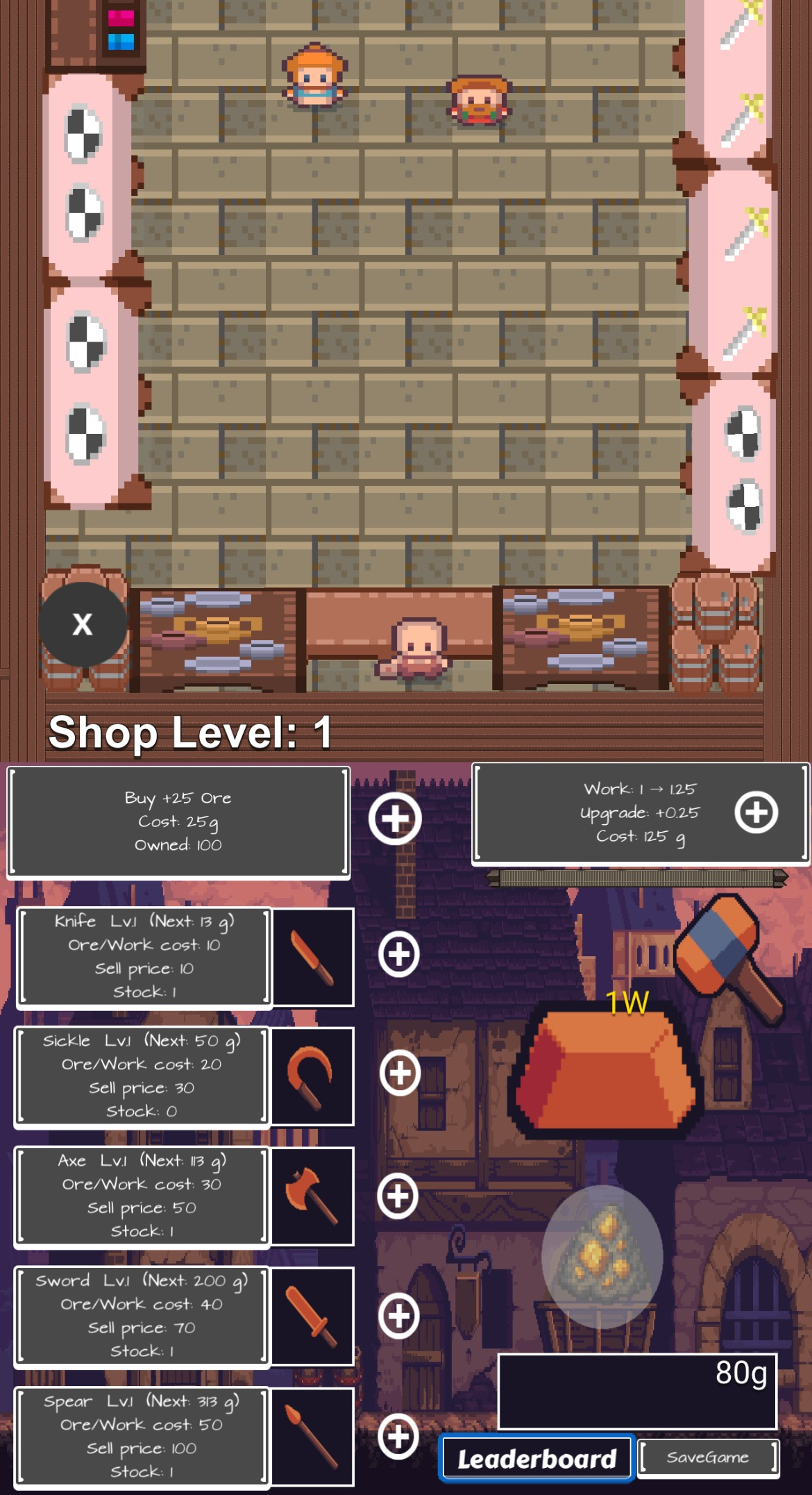 Screenshot 4 for Clicker Blacksmith Shop