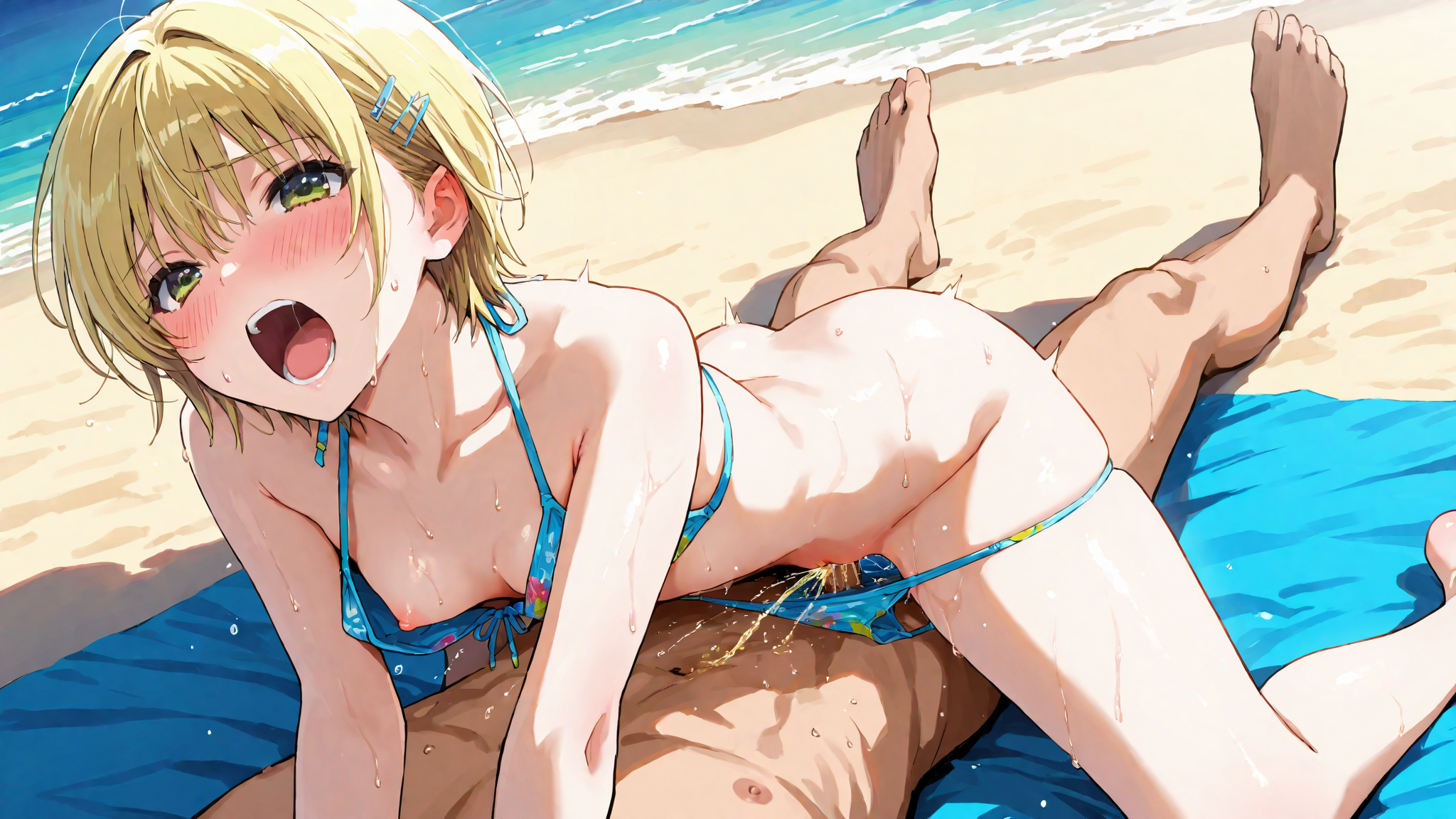 Screenshot 3 for The Summer Smile by the Sea — A Red-Haired Muse 【R18 / AI Art Collection】(90 images+α)