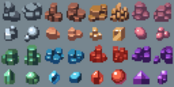 Ores and Rocks: 16x16 Overworld Pixel Sprites by Incremental Inc.