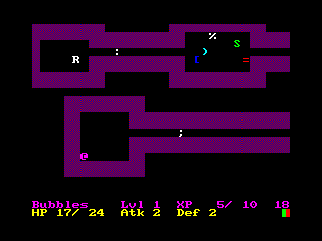 Captura de pantalla de Roojliek mostrando un menú del juego con opciones