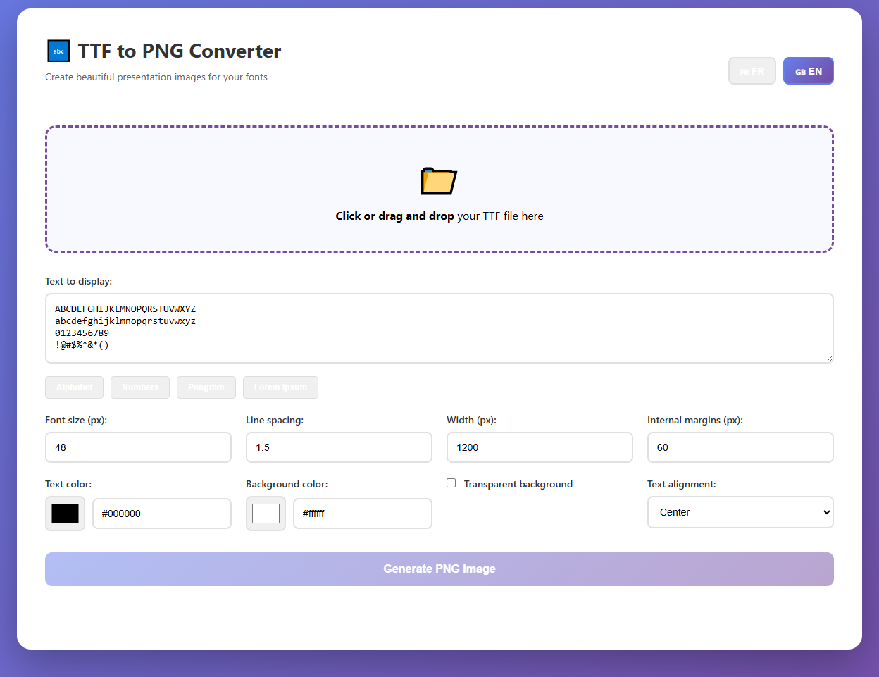 Screenshot 2 for TTF to PNG Converter