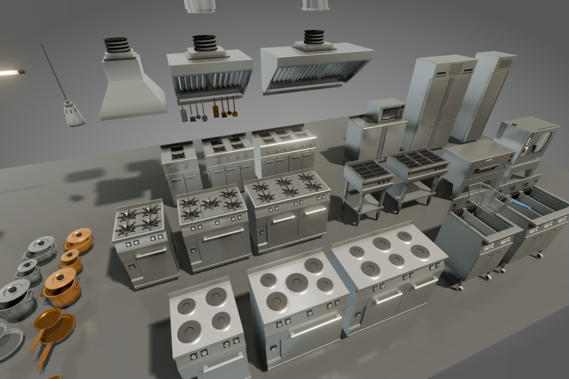 Low Poly Commercial Kitchen Pack (140+ Game Ready Items) by Studio ...