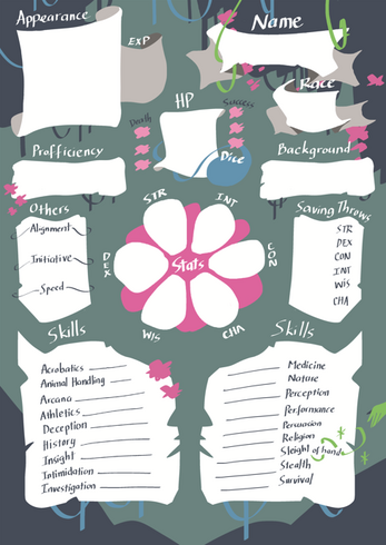Forest Character Sheet - DnD 5e by Yuzu Miu