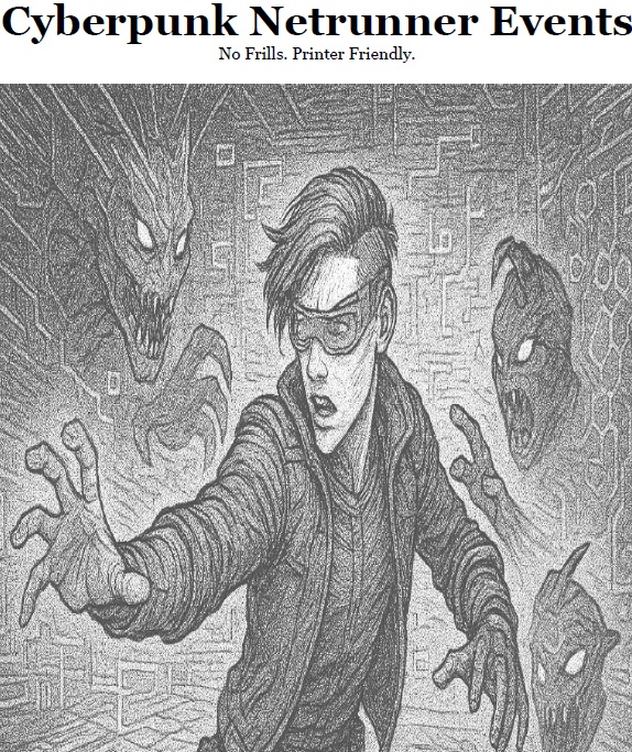 Cyberpunk Netrunner TTRPG Events by Tolemykus