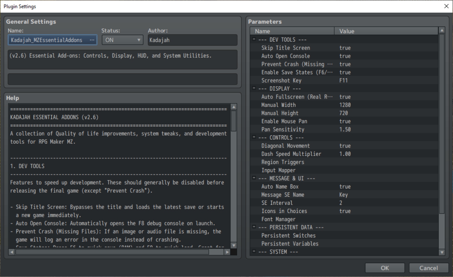 Kadajah's Essential Add-ons for RPG Maker MZ by Kadajah