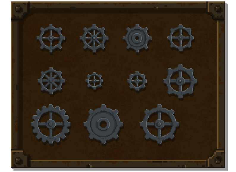 FREE Pixel Art - Gear Wheels Pack - Animated by karsiori