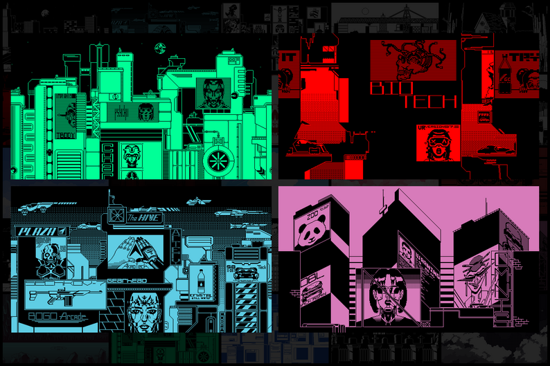 36 1-Bit Backgrounds Pixel Art by Free Game Assets (GUI, Sprite, Tilesets)