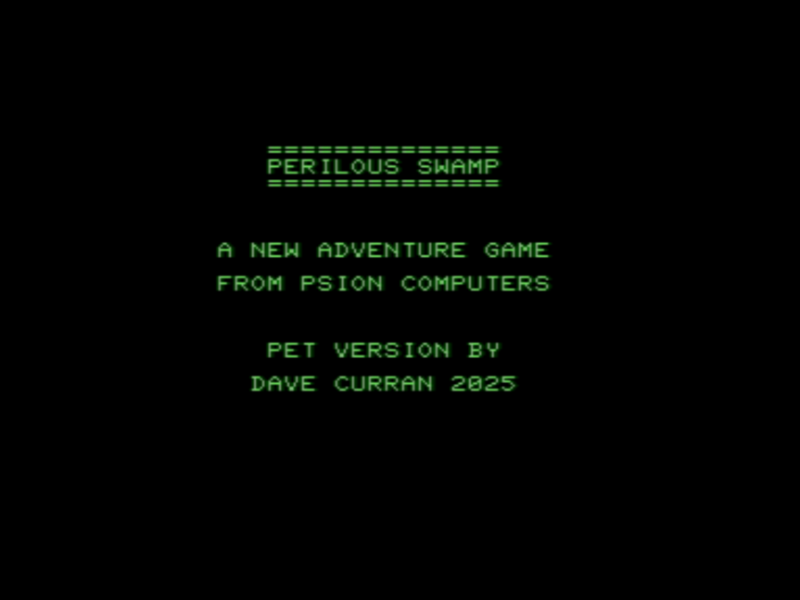 Screenshot 2 for Perilous Swamp (Commodore PET)