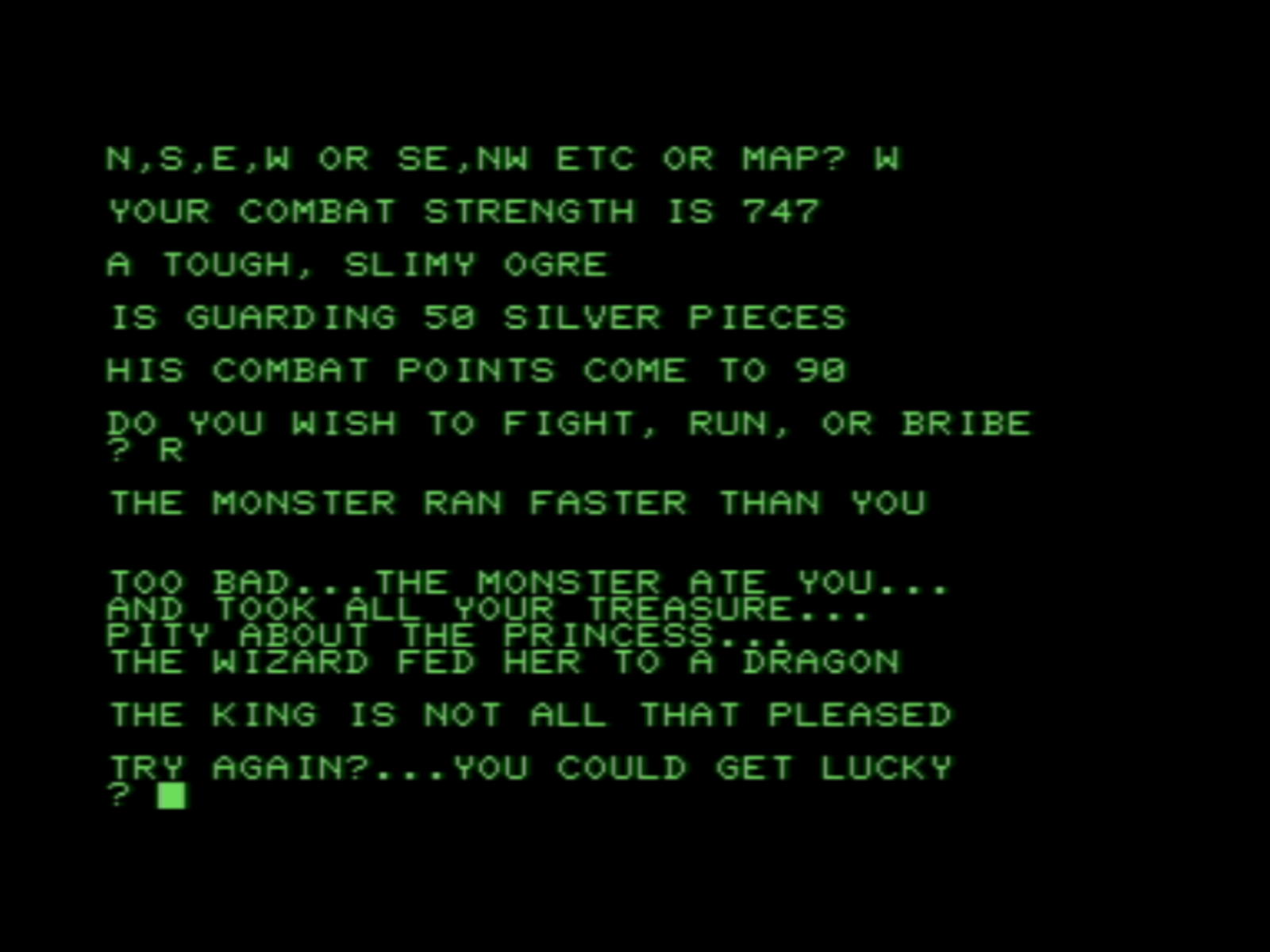 Screenshot 6 for Perilous Swamp (Commodore PET)