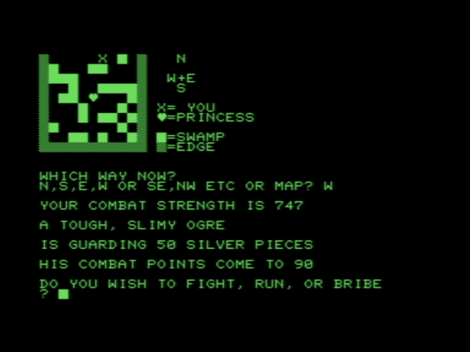 Screenshot 5 for Perilous Swamp (Commodore PET)