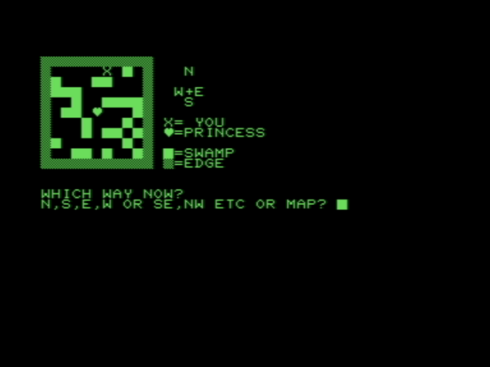 Screenshot 4 for Perilous Swamp (Commodore PET)