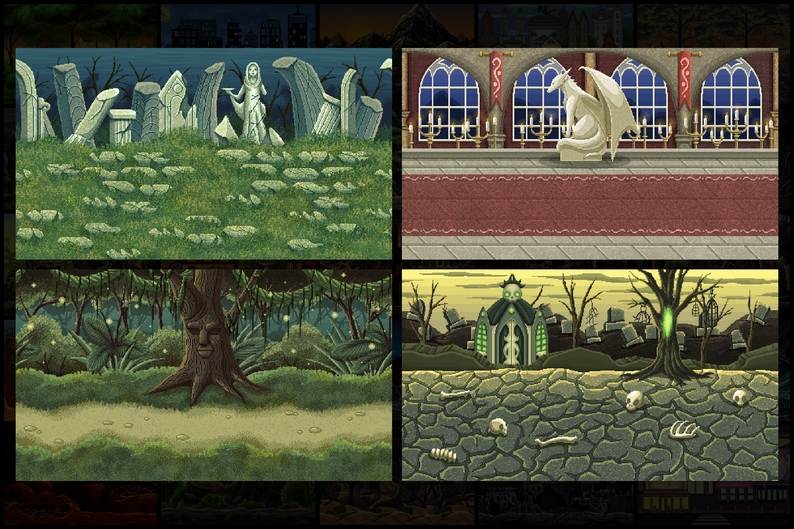 40 Original Backgrounds Pixel Art by Free Game Assets (GUI, Sprite ...
