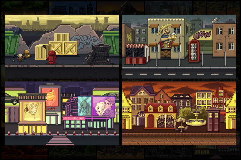 40 Original Backgrounds Pixel Art by Free Game Assets (GUI, Sprite ...