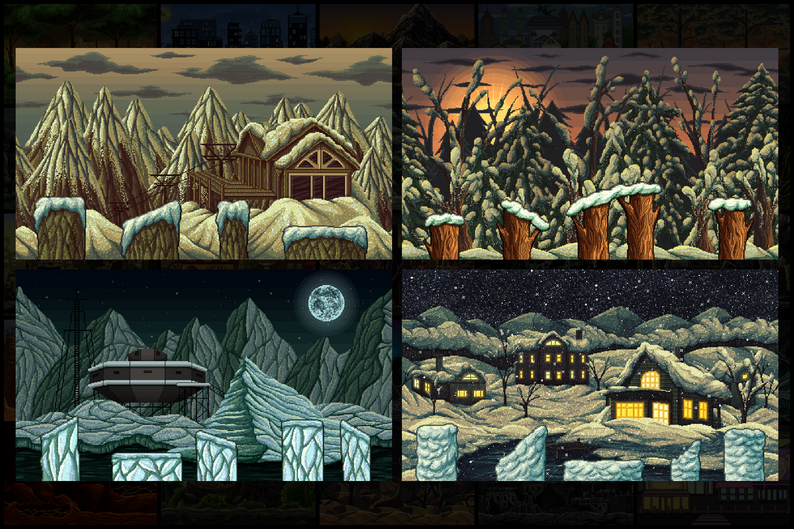 40 Original Backgrounds Pixel Art by Free Game Assets (GUI, Sprite ...