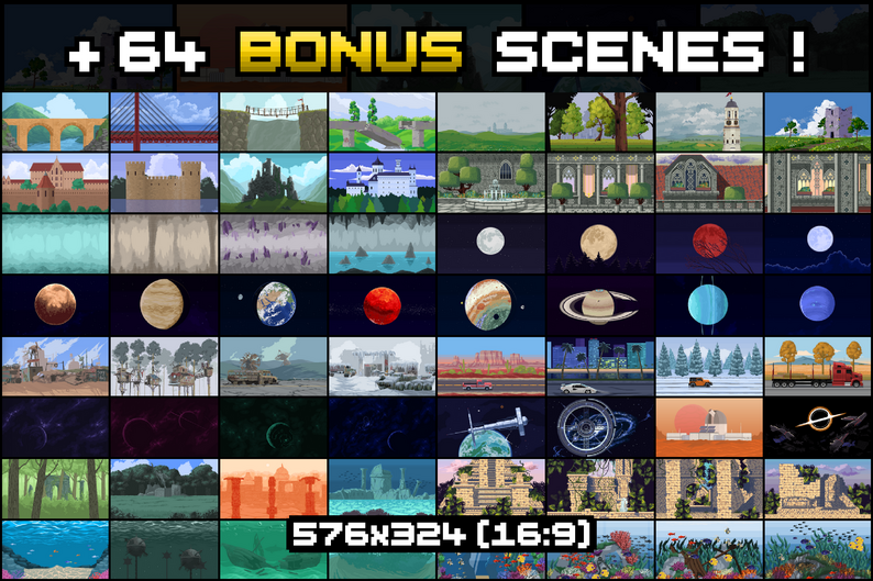 Sprite Coding Backgrounds 280 Ultimate Pixel Backgrounds Collection by Free Game Assets (GUI ...