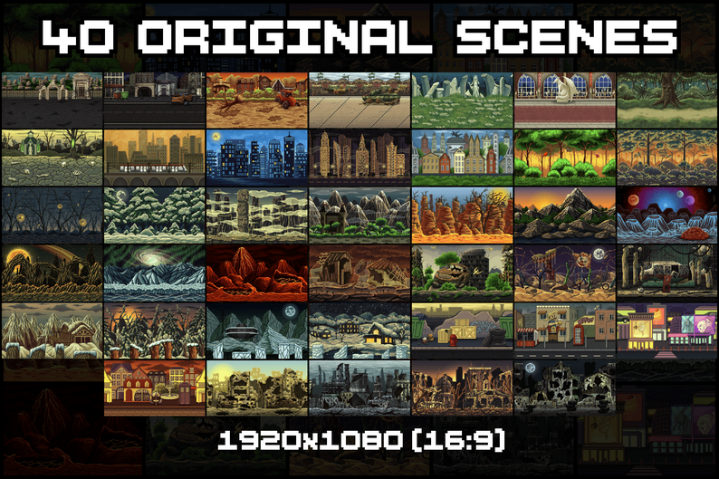 280 Ultimate Pixel Backgrounds Collection by Free Game Assets (GUI ...