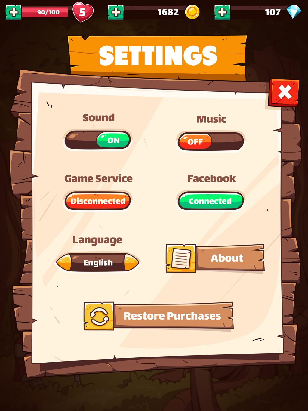 Wooden GUI - Ultimate Casual & RPG UI Kit by iamwowu
