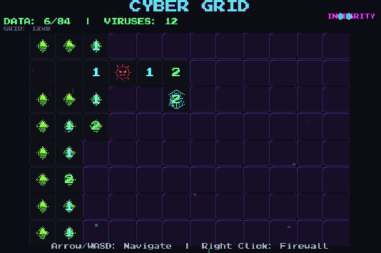 Screenshot 2 for [WIP] CYBER GRID: A Cyberpunk Minesweeper-style