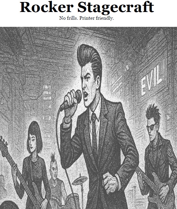 Cyberpunk Rocker TTRPG Stagecraft by Tolemykus