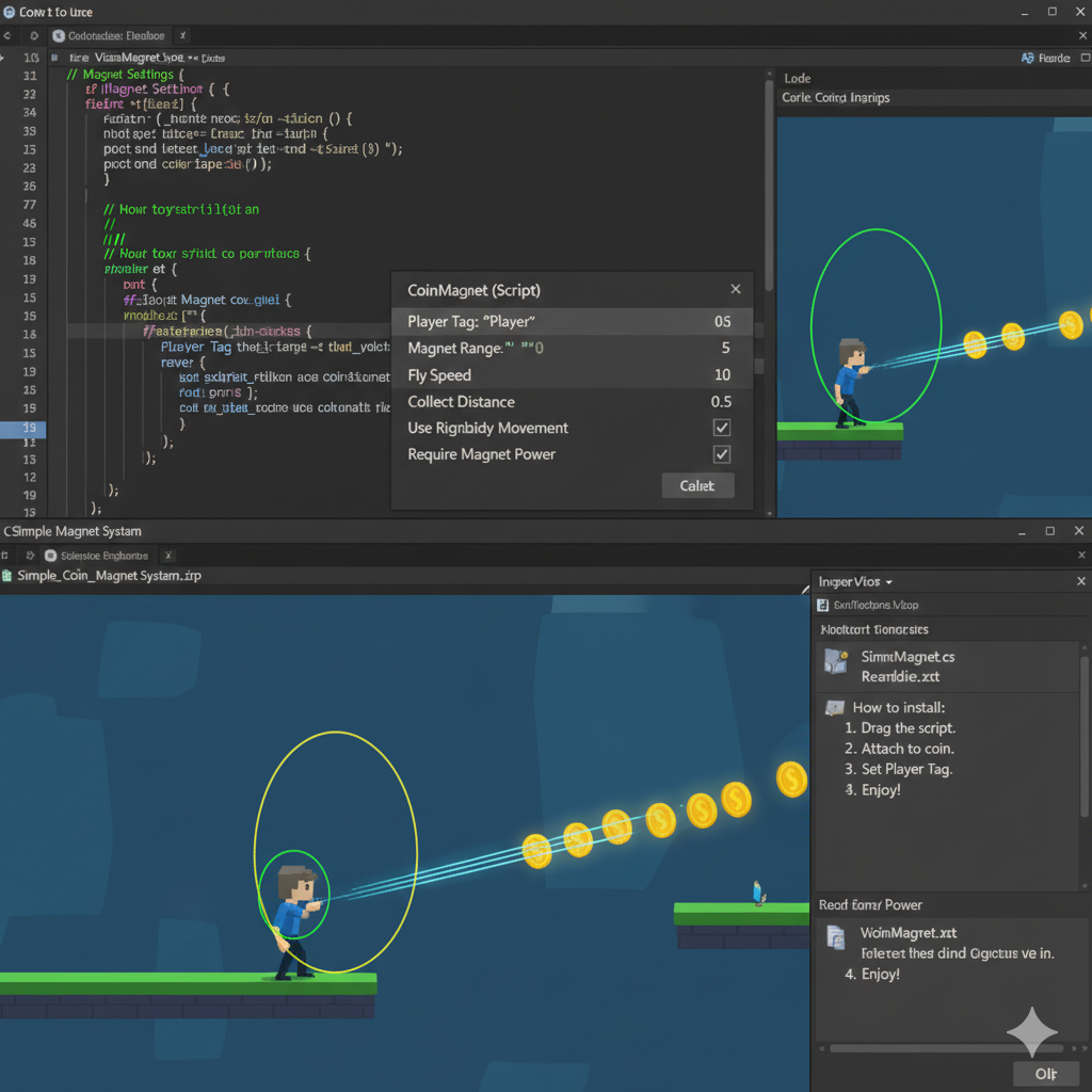Unity Random Coin Flip Code Simple Coin Magnet System for Unity by GameMechanic
