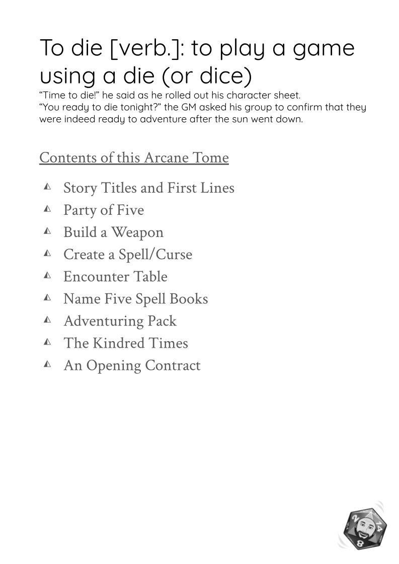 Screenshot 3 for How to Die - Fantasy RPG Creative Writing Educational Zine