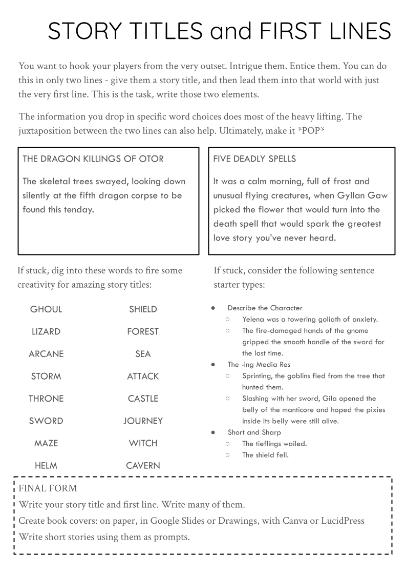 Screenshot 4 for How to Die - Fantasy RPG Creative Writing Educational Zine