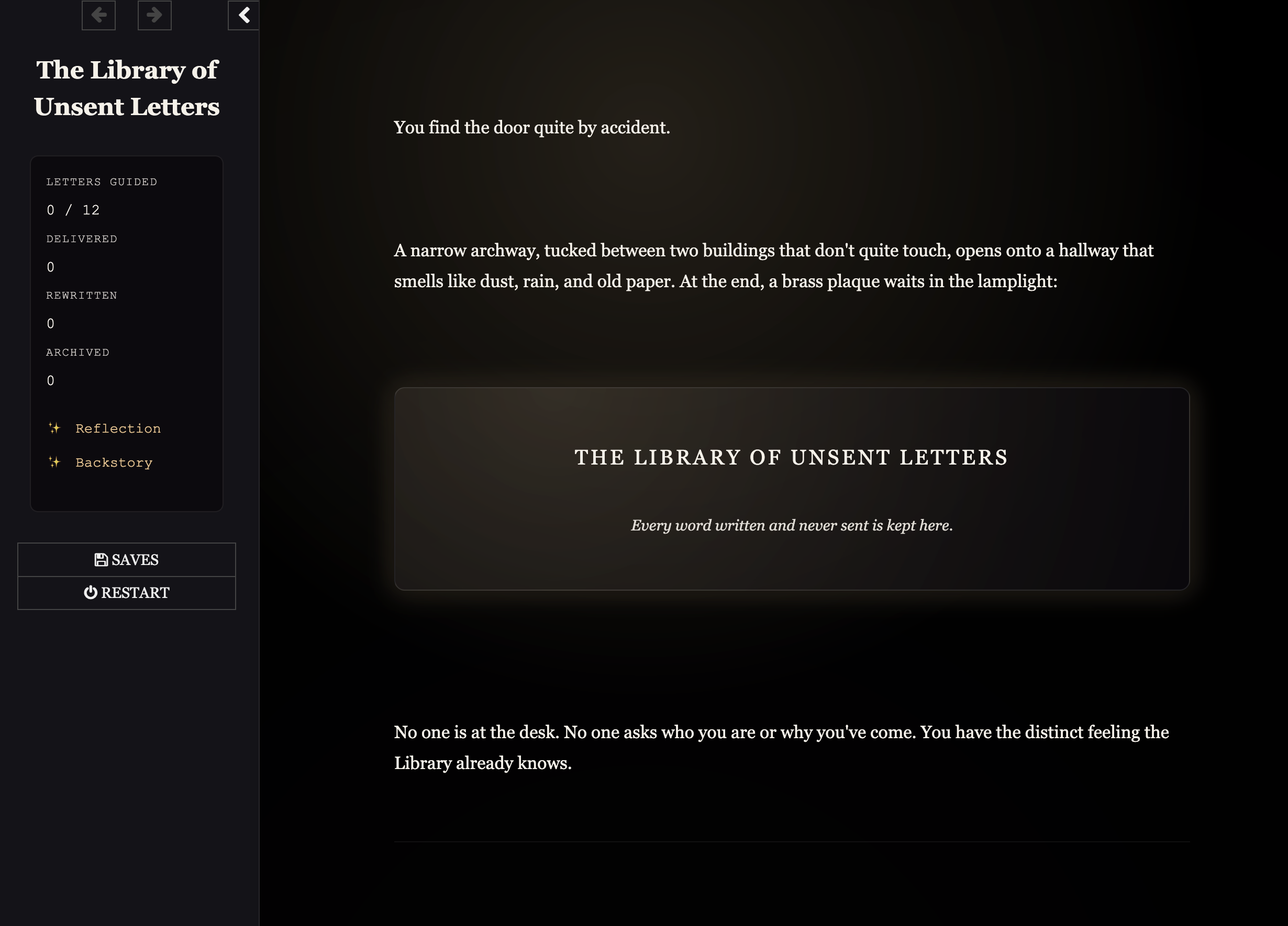 Screenshot 2 for The Library of Unsent Letters